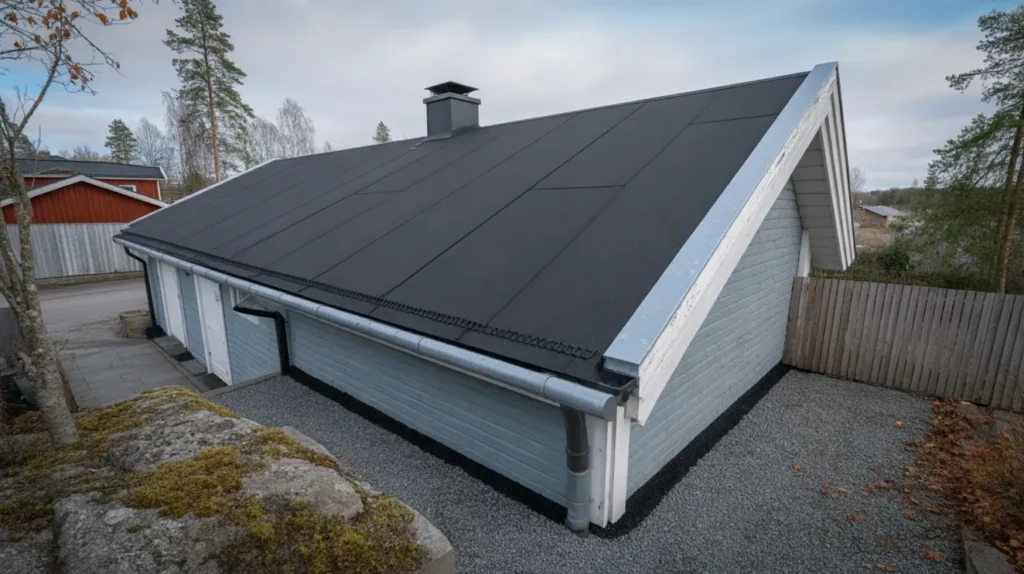 nyl ggning av takpapp p garagetak i bagarmossen skarpn ck